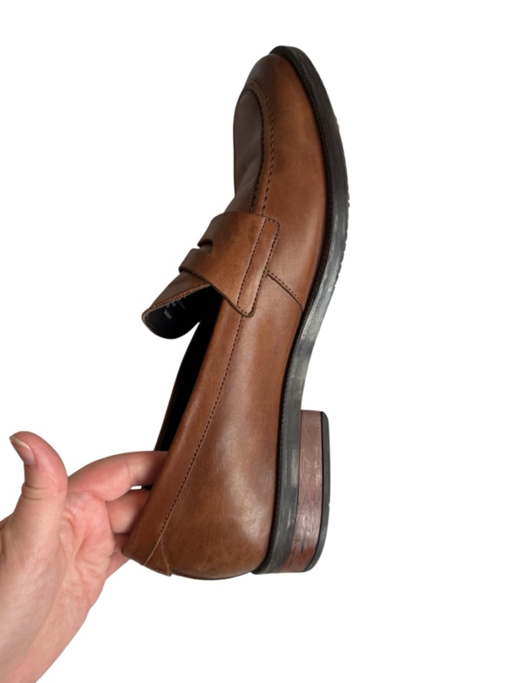 Cole Haan Men’s Tan Leather Penny Loafers - Picture 9 of 11